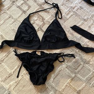 Sunsets, black string, bikini, medium